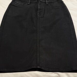 Classic Black Denim Skirt